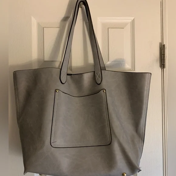 kayla and ava Bags Vegan Leather Blue Tote Poshmark